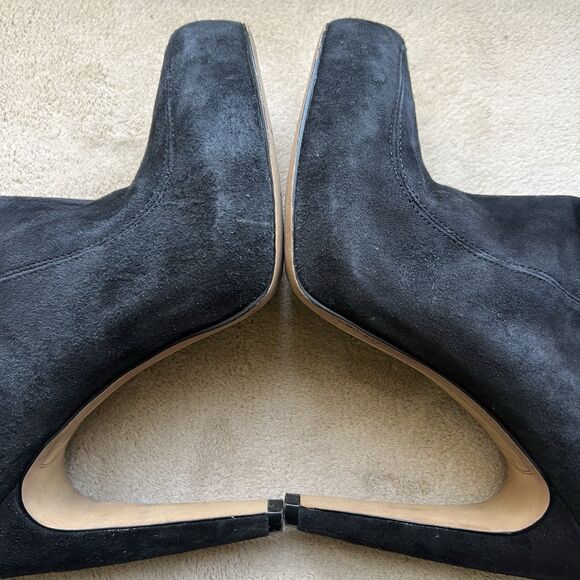 Sam Edelman Black Kit Suede Heeled  Ankle Booties Women 8 M Double Side Buckle - Picture 5 of 16